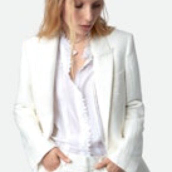 NW ZADIG & VOLTAIRE VOW LINEN BLAZER - Picture 6 of 6